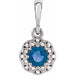 Ladies Natural Blue Sapphire Natural Diamond Halo-Style Pendant (Si2-Si3, G-H) — Platinum