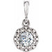 Ladies Natural Diamond Halo-Style Pendant (Si2-Si3, G-H) — Platinum