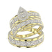 LADIES TRIO SET 1.00CT ROUND/BAGUETTE DIAMOND 10K YELLOW GOLD