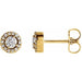 Ladies Natural Diamond Halo-Style Earrings — 14K Yellow Gold