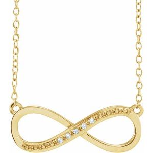 Ladies Natural Diamond Necklace (I2, H+) — 14K Yellow Gold