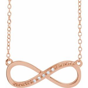 Ladies Natural Diamond Necklace (I2, H+) — 14K Rose Gold