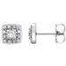 Ladies Natural Diamond Earrings — 14K White Gold