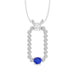 LADIES PENDANT WITH CHAIN 0.15CT ROUND/BLUE SAPHIRE DIAMOND 14K WHITE GOLD (CENTER STONE ROUND BLUE SAPHIRE 0.10CT)