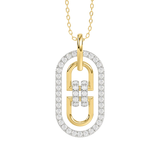 LADIES PENDANT 0.25CT ROUND DIAMOND 14K YELLOW GOLD