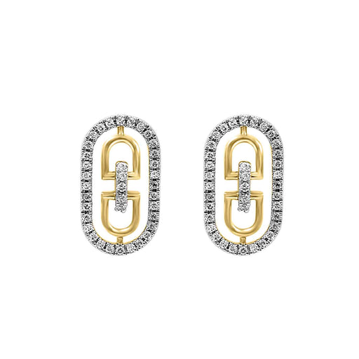 LADIES EARRINGS 0.25CT ROUND DIAMOND 14K YELLOW GOLD