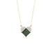 LADIES PENDANT 1.45CT ROUND/GREEN EMERALD PRINCESS DIAMOND 14K YELLOW GOLD (GREEN EMERALD PRINCESS 1.32CT)