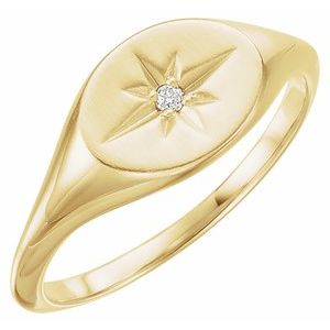 Ladies Natural Diamond Ring — 14K Yellow Gold