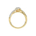Elegant 10K Yellow Gold 0.20CT Round & Baguette Diamond Halo Ring For Women
