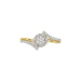 Elegant 10K Yellow Gold 0.20CT Round & Baguette Diamond Halo Ring For Women