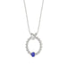 14K White Gold 0.15Ct Blue Sapphire & Diamond Necklace For Women Natural Round Sapphire Ladies Jewelry