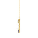 14K Yellow Gold 0.15Ct Blue Sapphire & Diamond Necklace For Women Natural Round Sapphire Ladies Jewelry