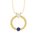 LADIES PENDANT WITH CHAIN 0.15CT ROUND/BLUE SAPPHIRE DIAMOND 14K YELLOW GOLD (CENTER STONE ROUND BLUE SAPPHIRE-0.10CT)