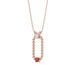 14K Rose Gold 0.15Ct Ruby & Diamond Necklace For Women Natural Round Ruby Ladies Fine Jewelry