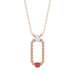 14K Rose Gold 0.15Ct Ruby & Diamond Necklace For Women Natural Round Ruby Ladies Fine Jewelry