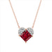 LADIES PENDANT WITH CHAIN 1.13CT ROUND/RUBY DIAMOND 14K ROSE GOLD (CENTER STONE RUBY PRINCESS -1CT) PC