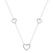 Ladies Triple Heart Diamond Necklace 10K White Gold 0.20CT Round Diamond