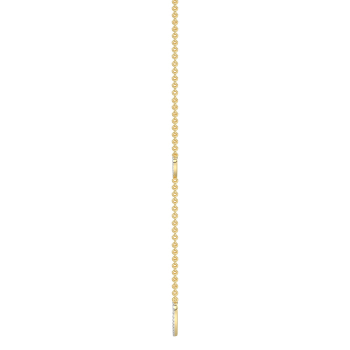 LADIES NECKLACE 0.20CT ROUND DIAMOND 14K YELLOW GOLD