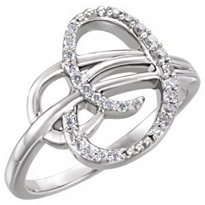 Ladies Natural Diamond Ring (I1, G-H) — 14K White Gold