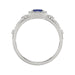 14K White Gold 0.45Ct Blue Sapphire & Round Diamond Engagement Ring For Women Oval Natural Sapphire Fashion Ring (Oval Blue Sapphire 0.30Ct)