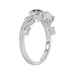 14K White Gold 0.45Ct Blue Sapphire & Round Diamond Engagement Ring For Women Oval Natural Sapphire Fashion Ring (Oval Blue Sapphire 0.30Ct)