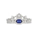 14K White Gold 0.45Ct Blue Sapphire & Round Diamond Engagement Ring For Women Oval Natural Sapphire Fashion Ring (Oval Blue Sapphire 0.30Ct)