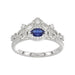 14K White Gold 0.45Ct Blue Sapphire & Round Diamond Engagement Ring For Women Oval Natural Sapphire Fashion Ring (Oval Blue Sapphire 0.30Ct)