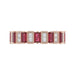 LADIES BAND 1.30CT ROUND/BAGUETTE RUBY DIAMOND 14K ROSE GOLD