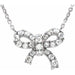 Ladies Natural Diamond Bow Necklace (I1, H-I) — 14K White Gold