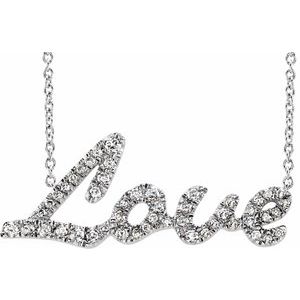 Ladies Natural Diamond Necklace (I1, H-I) — 14K White Gold
