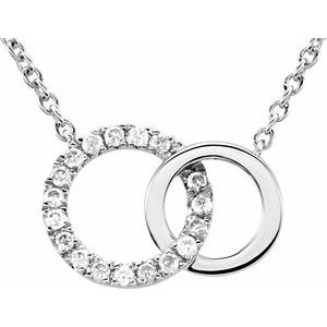 Ladies Natural Diamond Circle Necklace (I1, H-I) — 14K White Gold