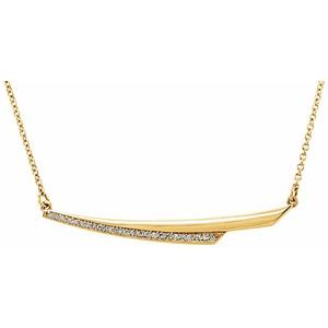 Ladies Natural Diamond Bar Necklace (I1, G-H) — 14K Yellow Gold