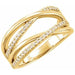 Ladies Natural Diamond Criss-Cross Ring (I1, G-H) — 14K Yellow Gold