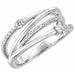 Ladies Natural Diamond Criss-Cross Ring (I1, G-H) — 14K White Gold