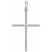Ladies 33.3x17.6 mm Natural Diamond Beaded Cross Pendant — Platinum