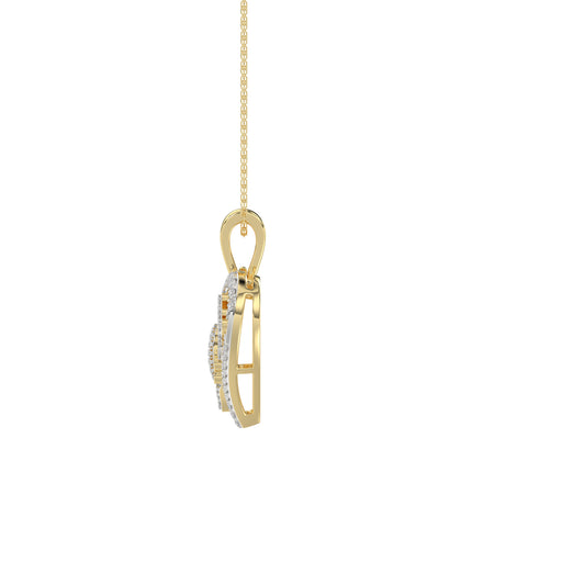 LADIES PENDANT 0.20CT ROUND DIAMOND 14K YELLOW GOLD