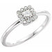 Ladies Natural Diamond Halo-Style Stackable Ring (I1, G-H) — 14K White Gold