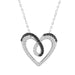 LADIES PENDANT WITH CHAIN 0.25CT ROUND/BLACK DIAMOND 14K WHITE GOLD