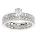 LADIES BRIDAL SET 1.50CT ROUND/BAGUETTE DIAMOND 14K WHITE GOLD (SI QUALITY) (OVAL DIAMOND-0.75CT)