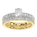 LADIES BRIDAL SET 1.50CT ROUND/BAGUETTE DIAMOND 14K YELLOW GOLD (SI QUALITY) (OVAL DIAMOND-0.75CT)