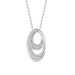 LADIES PENDANT WITH CHAIN 0.16CT ROUND DIAMOND 14K WHITE GOLD