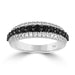 LADIES BAND 1.00CT ROUND/BLACK ROUND DIAMOND 14K WHITE GOLD