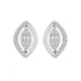 LADIES EARRING 0.32CT BAGUETTE/ROUND DIAMOND 14K WHITE GOLD