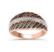 LADIES RING 0.50CT DARK BROWN/BLUE DIAMOND 14K ROSE GOLD