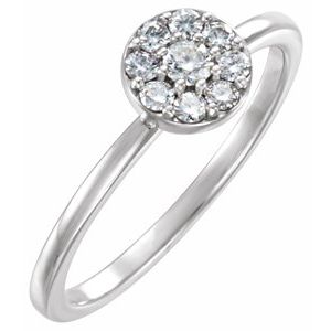 Ladies Natural Diamond Stackable Ring (I1, G-H) — 14K White Gold