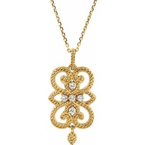 Ladies Natural Diamond Necklace (I1, G-H) — 14K Yellow Gold