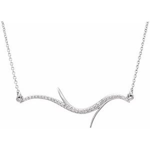 Ladies Natural Diamond Freeform Bar Necklace (SI2-SI3, G-H) — Platinum