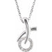Ladies Natural Diamond "XO" Necklace (I2, H+) — Sterling Silver