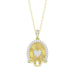 LADIES PENDANT WITH CHAIN 0.25CT ROUND DIAMOND 14K YELLOW GOLD