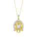 LADIES PENDANT WITH CHAIN 0.25CT ROUND DIAMOND 14K YELLOW GOLD